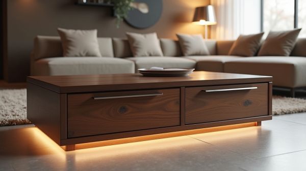 Des tables basses avec rangement pour un salon ordonné